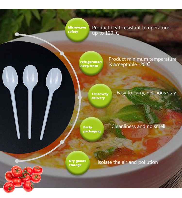 Disposable Light Weight Plastic Cutlery PP 2g 165mm Tea Spoon